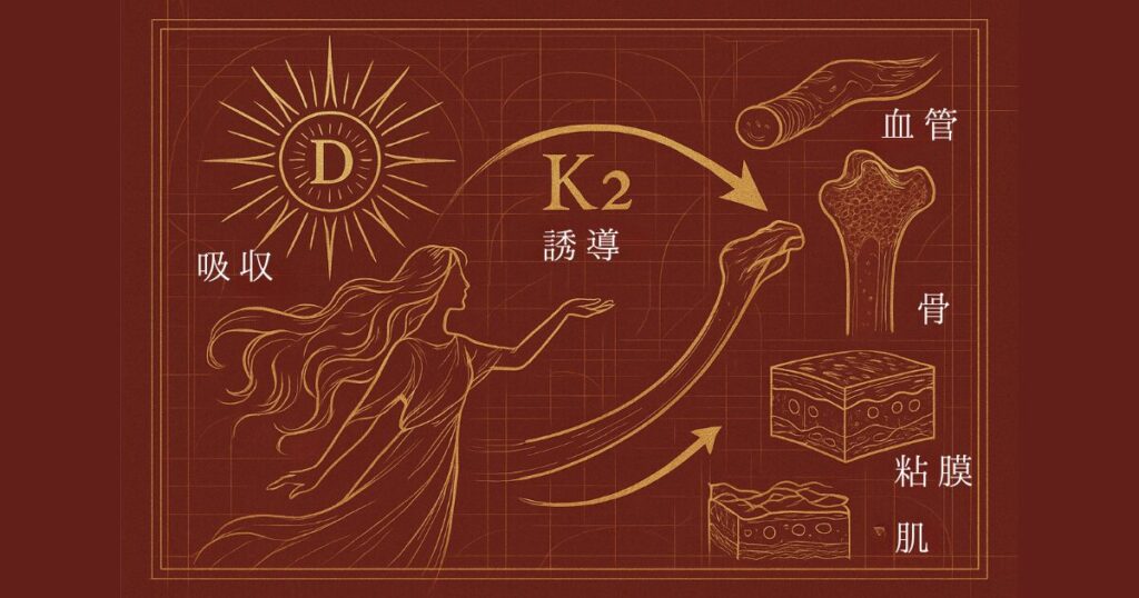 ビタミンD＋K2：美しき再生の構造図