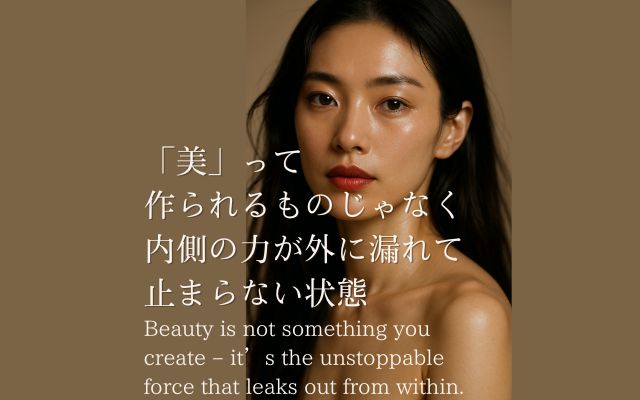 「美」って-作られるものじゃなく-内側の力が外に漏れて-止まらない状態